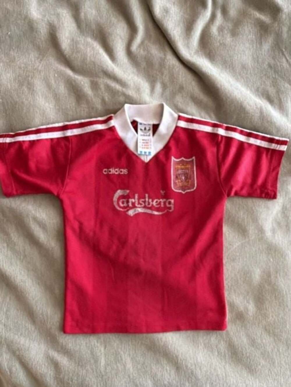 Vintage Adidas BOYS Liverpool FC 1995-1996 Home Football Jersey